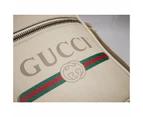 Gucci White Print Grained Leather Sherry Line Messenger Bag