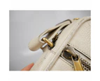 Gucci White Print Grained Leather Sherry Line Messenger Bag