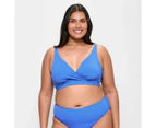 Target Ribbed Plunge Twist Front Bikini Swim Top