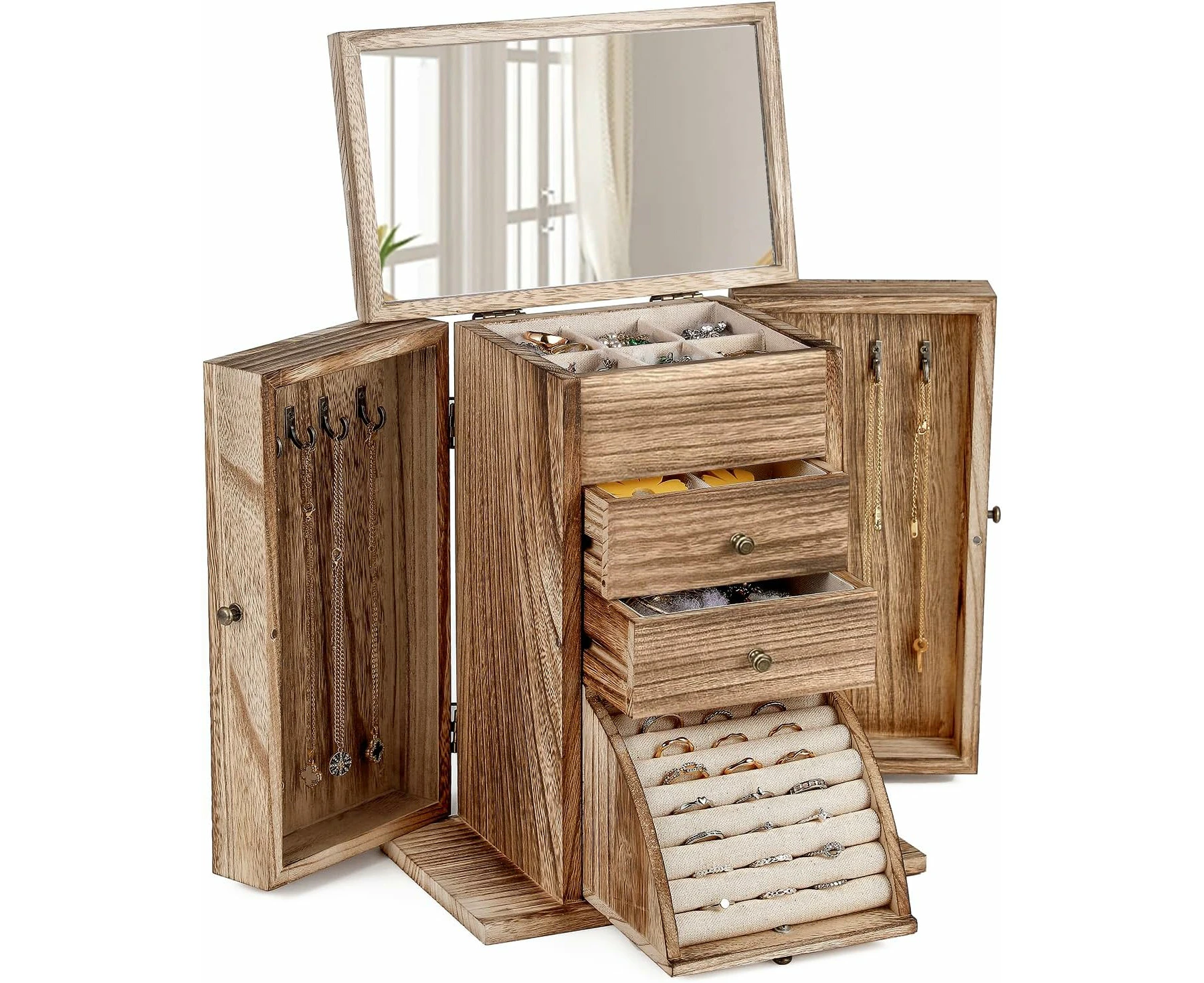 Jewellery Box, Jewellery Organiser Box (Braun)