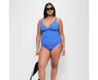 Target Ribbed Plunge Twist Front One Piece Swim Bathers