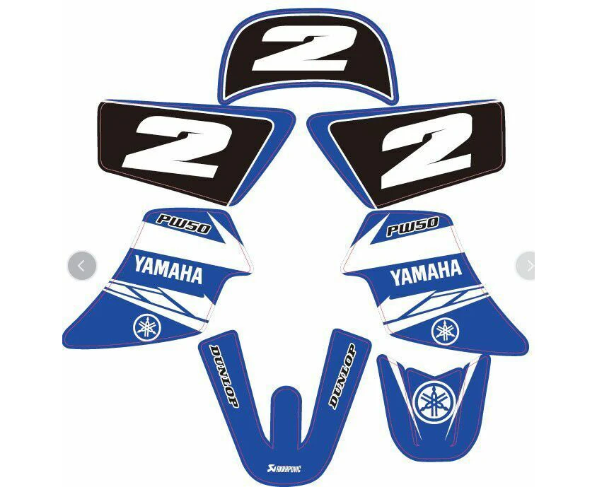 No. 2 Blue Stickers Decal FOR Fairing YAMAHA PEEWEE 50 PW50 PY50 PIT DIRT BIKE