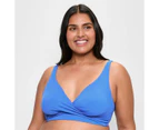 Target Ribbed Plunge Twist Front Bikini Swim Top