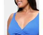 Target Ribbed Plunge Twist Front Bikini Swim Top