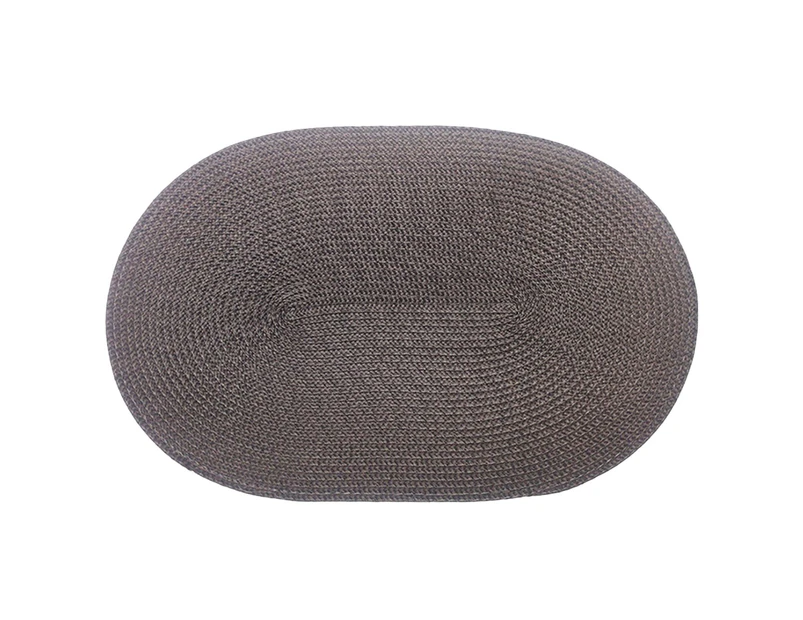 Oval Braided Placemats 30*45cm Table Mats for Dining Tables Natural Woven Heat Resistant Place Mats (Oval Brown)