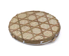 Covered Bamboo Serving Food Tent Basket Hand Woven Round Food Basket with Mesh Cover