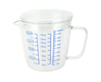 Heat Resisting Glass Measuring Cup Milk Scale Measuring Jug with Lid Kitchen Utensil(500ml )