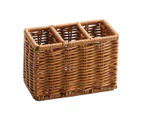 Cutlery Storage Box, Woven Divided Cutlery Box, Cutlery Storage Basket for Countertop, Forks, Knives, Spoons