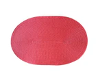 Oval Braided Placemats 30*45cm Table Mats for Dining Tables Natural Woven Heat Resistant Place Mats (Oval Red)