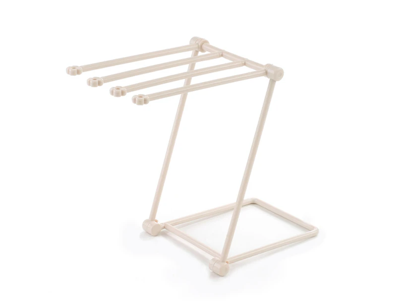 Washcloth Holder Foldable Hand Towel Holder Vertical Dish Cloth Storage Rack for KitchenBeige