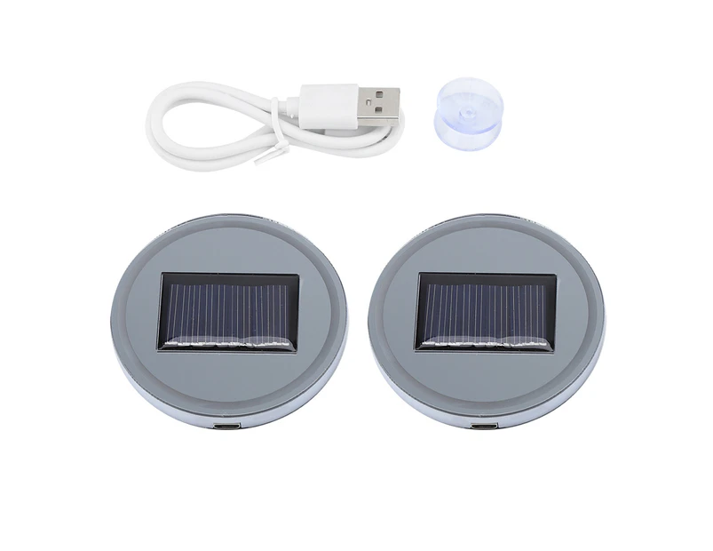 2pcs Solar LED Cup Pad Holder RGB 7 Colors Lights USB Car Bottle Bottom Mat