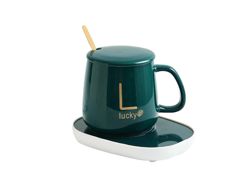 400ml green Constant Temperature Cup USB Powered Fast Heating Temperature Control Smart Mug with Heating Pad