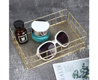 Golden Iron Storage Basket Multifunctional Wire Mesh Desktop Storage Organizer for Home