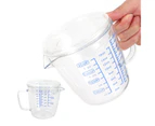 Heat Resisting Glass Measuring Cup Milk Scale Measuring Jug with Lid Kitchen Utensil(500ml )