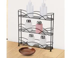 3 Tier Spice Storage Rack Kitchen Herb Bottles Organised Holder Wall Mounted/Free Stand(Black)