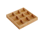 Divided Wooden Tray Multi Compartments Serving Tray for Hot Pot Restaurants Sushi Plate 9 Compartments