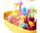 20Pcs Mini Cute Cartoon Animal Food Fruit Picks Forks Lunch Box Decor for Kids