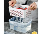 3pcs Drain Storage Basket Box Transparent Leakproof Food Storage Containers with Removable Colander for Fridge