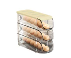 3PCS Egg Container For Refrigerator Plastic Stackable Auto Rolling Egg Holder Storage Box for Household Cream