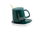 400ml green Constant Temperature Cup USB Powered Fast Heating Temperature Control Smart Mug with Heating Pad