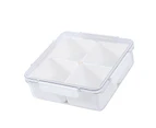 4 Compartment Snack Box Transparent Multifunctional Tight Sealing Divided Food Storage Containers for Office,Square