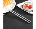 2pcs Stainless Steel Chopsticks Ultra Lightweight Standard Length Rice, Noodles and Sushi Reusable Cutlery Kitchenware