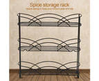 3 Tier Spice Storage Rack Kitchen Herb Bottles Organised Holder Wall Mounted/Free Stand(Black)