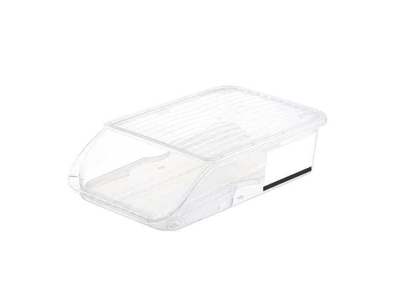 Egg Storage Box Plastic Automatic Rolling Transparent Thickened Grooved Egg Storage Container for Refrigerator Kitchen ,White