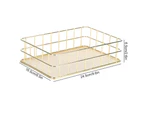 Golden Iron Storage Basket Multifunctional Wire Mesh Desktop Storage Organizer for Home