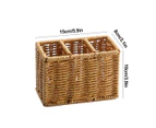 Cutlery Storage Box, Woven Divided Cutlery Box, Cutlery Storage Basket for Countertop, Forks, Knives, Spoons