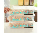 Egg Storage Box Plastic Automatic Rolling Transparent Thickened Grooved Egg Storage Container for Refrigerator Kitchen ,White