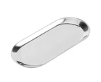 5pcs Stainless Steel Oval Shaped Towel Tray Cosmetics Jewelry Storage Tray Dish Plate Organizer,Silver