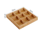 Divided Wooden Tray Multi Compartments Serving Tray for Hot Pot Restaurants Sushi Plate 9 Compartments