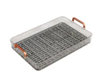 Water Drainage Tea Tray Double Layer Large Capacity Rectangular Cup Drain Board with Handle for Living Room