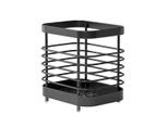 Chopstick Cylinder Stainless Steel Kitchen Drainage Cage Rack Tableware Utensils Utensil Storage Rack,Black