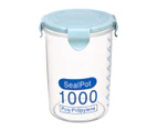 Plastic Transparent Sealed Containers Kitchen Food Cereal Beans Nuts Storage Box (Blue, 1000ml)