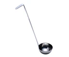 Stainless Steel Soup Ladle Long Handle Sauce Spoon Kitchen Hooked Handle Ladle 3 ounces