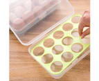 23*13*7cm 15 Eggs Tray Holder with Lid,Egg Tray for Refrigerator,Portable Shatter-proof Covered Egg Container/Box(Green)