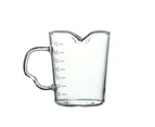 Thickened Glass Double Mouthed Milk Mixing Cup, Graduated Mini Glass Coffee Cup