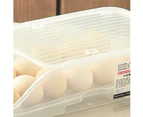 Egg Storage Box Plastic Automatic Rolling Transparent Thickened Grooved Egg Storage Container for Refrigerator Kitchen ,White