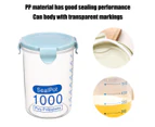 Plastic Transparent Sealed Containers Kitchen Food Cereal Beans Nuts Storage Box (Blue, 1000ml)