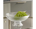 Footed Fruit Plate with Draining Hole Detachable Base Household Fruit Candy Snack Display Plate ,Transparent