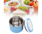 Round Insulated Lunch Box Leakage Proof Portable Large Thermal Food Container for School Office Travel Blue