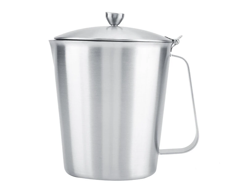 Stainless Steel Milk Frothing Coffee Cup Mug with Cover & Measurement (1500ml)