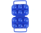 Double Side Egg Tray Storage Box Case Holder Container Organizer with Handle for 6 Eggs(blue)