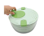 4L Vegetable Dryer PP Salad Spinner Multifunction Salad Drainer Bowl for Home Kitchen Green