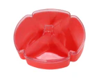 Snack Serving Tray Round Plastic Fruit Nut and Candy Compartment Plate with 5 Section for Thanksgiving Chinese New Year Red