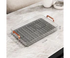 Water Drainage Tea Tray Double Layer Large Capacity Rectangular Cup Drain Board with Handle for Living Room