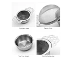 Tea Strainers with Drip Bowl Stainless Steel Tea Infuser Set Tea Filter with Double Wing Handles