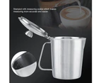 Stainless Steel Coffee Cup Mug Milk Frothing Pitcher Jug with Lid for Latte Coffee Art for Office Kitchen,500ml